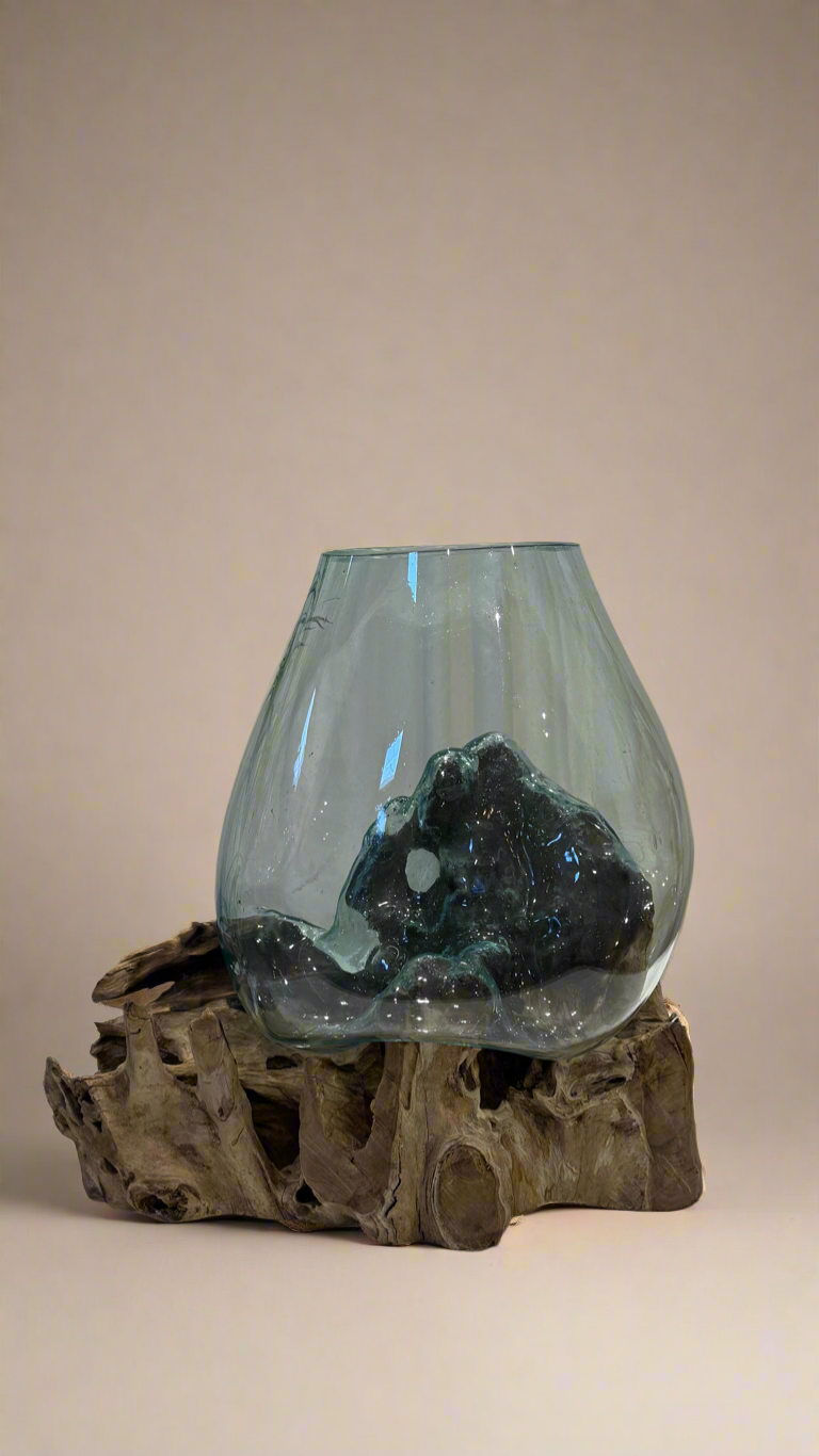 Single Glass Form on Wood