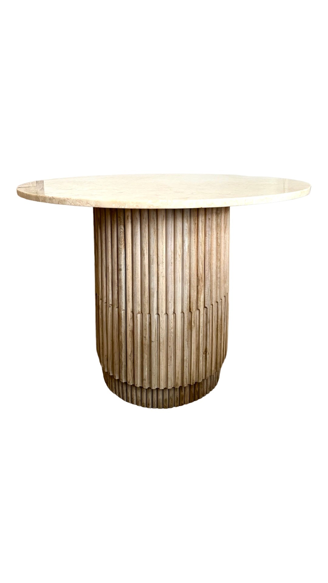 Cream Marble Fluted Dining Table