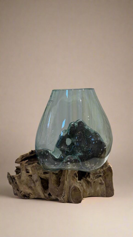 Single Glass Form on Wood